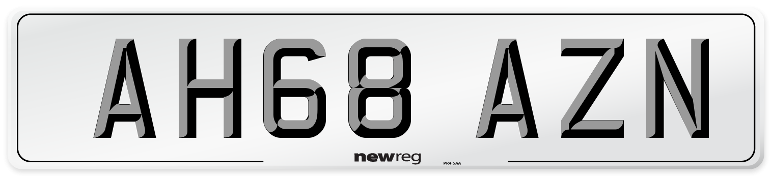 AH68 AZN Number Plate from New Reg